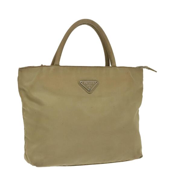PRADA Tote Bag Nylon Beige Silver - Picture 1 of 16